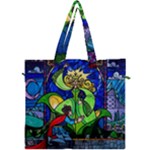 Beauty And The Beast Stained Glass Rose Canvas Travel Bag
