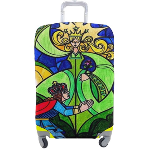 Beauty And The Beast Stained Glass Rose Luggage Cover (Large) from ArtsNow.com