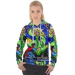 Beauty And The Beast Stained Glass Rose Women s Overhead Hoodie
