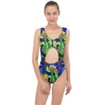 Beauty And The Beast Stained Glass Rose Center Cut Out Swimsuit