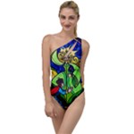 Beauty And The Beast Stained Glass Rose To One Side Swimsuit