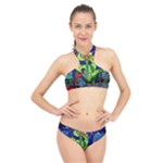 Beauty And The Beast Stained Glass Rose High Neck Bikini Set
