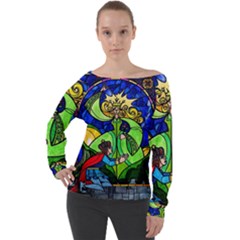 Off Shoulder Long Sleeve Velour Top 