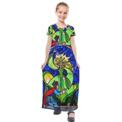 Kids  Short Sleeve Maxi Dress 