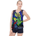 Beauty And The Beast Stained Glass Rose Bubble Hem Chiffon Tank Top