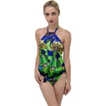 Beauty And The Beast Stained Glass Rose Go with the Flow One Piece Swimsuit