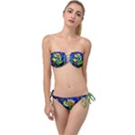 Beauty And The Beast Stained Glass Rose Twist Bandeau Bikini Set