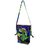Beauty And The Beast Stained Glass Rose Folding Shoulder Bag