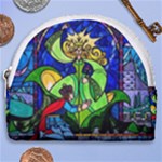 Beauty And The Beast Stained Glass Rose Horseshoe Style Canvas Pouch