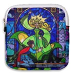 Beauty And The Beast Stained Glass Rose Mini Square Pouch