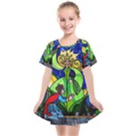 Beauty And The Beast Stained Glass Rose Kids  Smock Dress