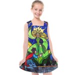 Beauty And The Beast Stained Glass Rose Kids  Cross Back Dress
