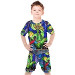 Beauty And The Beast Stained Glass Rose Kids  T-Shirt and Shorts Set