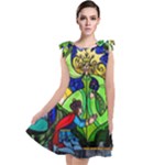Beauty And The Beast Stained Glass Rose Tie Up Tunic Dress