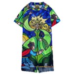 Beauty And The Beast Stained Glass Rose Kids  Boyleg Half Suit Swimwear