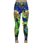 Beauty And The Beast Stained Glass Rose Lightweight Velour Classic Yoga Leggings