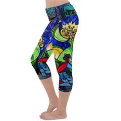 Lightweight Velour Capri Yoga Leggings 