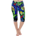 Beauty And The Beast Stained Glass Rose Lightweight Velour Cropped Yoga Leggings