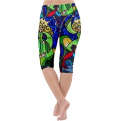 Lightweight Velour Cropped Yoga Leggings 