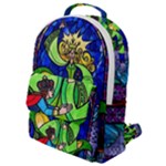 Beauty And The Beast Stained Glass Rose Flap Pocket Backpack (Small)