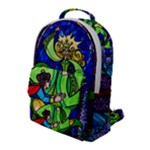 Beauty And The Beast Stained Glass Rose Flap Pocket Backpack (Large)