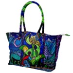 Beauty And The Beast Stained Glass Rose Canvas Shoulder Bag