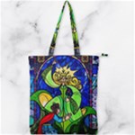 Beauty And The Beast Stained Glass Rose Double Zip Up Tote Bag