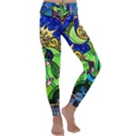 Beauty And The Beast Stained Glass Rose Kids  Lightweight Velour Classic Yoga Leggings