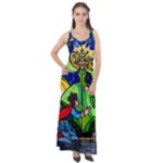 Beauty And The Beast Stained Glass Rose Sleeveless Velour Maxi Dress