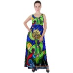 Beauty And The Beast Stained Glass Rose Empire Waist Velour Maxi Dress