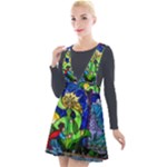 Beauty And The Beast Stained Glass Rose Plunge Pinafore Velour Dress