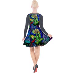 Plunge Pinafore Velour Dress 