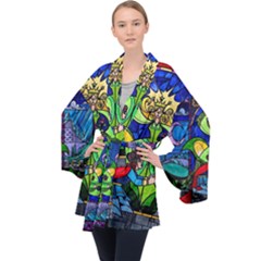 Long Sleeve Velvet Kimono  