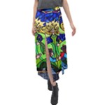 Beauty And The Beast Stained Glass Rose Velour Split Maxi Skirt