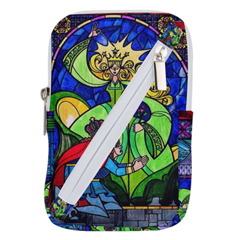 Beauty And The Beast Stained Glass Rose Belt Pouch Bag (Small) from ArtsNow.com