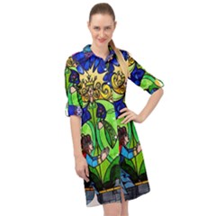 Long Sleeve Mini Shirt Dress 
