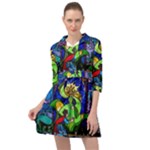 Beauty And The Beast Stained Glass Rose Mini Skater Shirt Dress