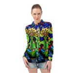 Beauty And The Beast Stained Glass Rose Long Sleeve Chiffon Shirt