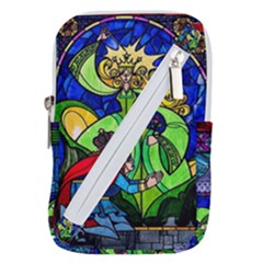 Beauty And The Beast Stained Glass Rose Belt Pouch Bag (Large) from ArtsNow.com