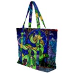 Beauty And The Beast Stained Glass Rose Zip Up Canvas Bag