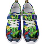 Beauty And The Beast Stained Glass Rose Men s Velcro Strap Shoes