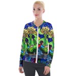 Beauty And The Beast Stained Glass Rose Velvet Zip Up Jacket