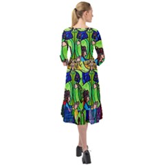 Ruffle End Midi Chiffon Dress 