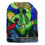 Beauty And The Beast Stained Glass Rose Drawstring Pouch (3XL)