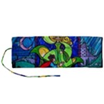 Beauty And The Beast Stained Glass Rose Roll Up Canvas Pencil Holder (M)