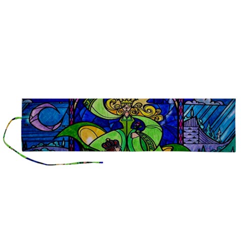 Beauty And The Beast Stained Glass Rose Roll Up Canvas Pencil Holder (L) from ArtsNow.com