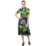 Beauty And The Beast Stained Glass Rose Keyhole Neckline Chiffon Dress