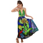 Beauty And The Beast Stained Glass Rose Backless Maxi Beach Dress