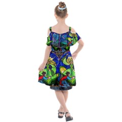 Kids  Cut Out Shoulders Chiffon Dress 