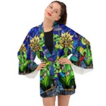 Beauty And The Beast Stained Glass Rose Long Sleeve Kimono